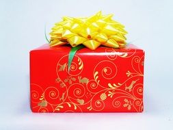 gift in bright red packaging