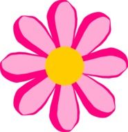 Yellow flower with the pink petals clipart