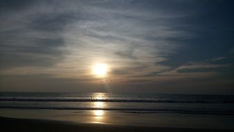 evening scene on the beach