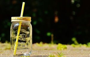 glass jar for a refreshing drink on a summer day