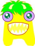 yellow funny monster as a drawing