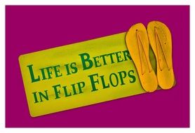 life is better in flip flops text drawing