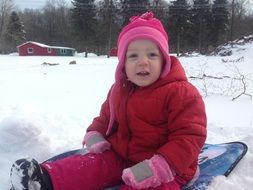 Picture of Toddler is on a snow