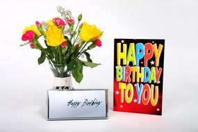 clipart of Birthday Bouquet and greeting Card