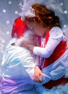 brother and sister in christmas costumes