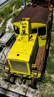 yellow locomotive engine