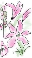 Pink Spring Flower drawing