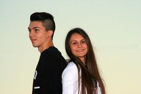 young couple in love at a photo shoot