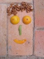 funny face made of fruit