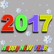 Lettering Happy New Year 2017 drawing