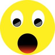 surprised emoticon on white