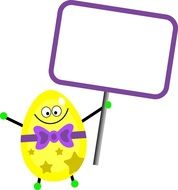 Easter egg with a banner
