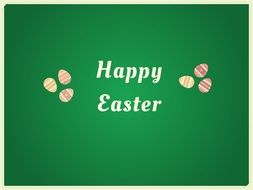 Happy Easter inscription on a green background