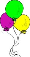 Balloons Yellow Pink Green drawing