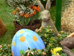 easter bunny in the spring garden