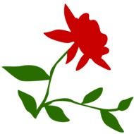 graphic image of a red rose on a stalk