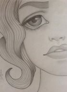 pencil drawing of the head of a girl