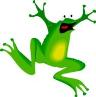 Jumping Frog with afraid Face, drawing