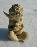 figure of an angel on the snow