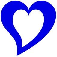Blue heart for valentine's day