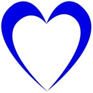 blue frame in the shape of a heart