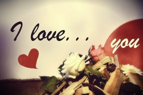 romantic card with a declaration of love