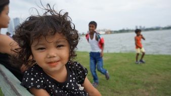 Girl Smile with Curly Hair