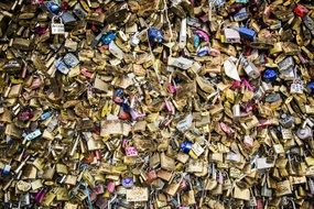 metal locks of lovers in Paris, France