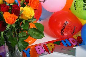 Birthday Balloons and Bouquet