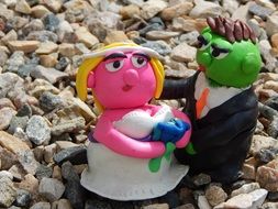 Wedding couple made of plasticine