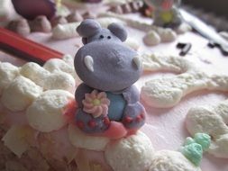 Hippopotamus on a cake