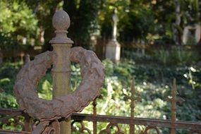 wrought fence at the cemetery in potsdam