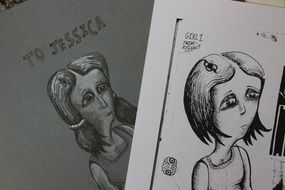 image of sad girls in books