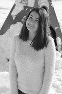 Winter Girl Black And White photo