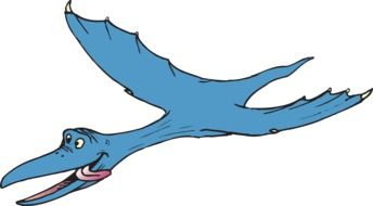 painted blue flying dinosaur