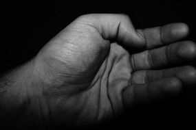 male hand, Black and white