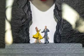 dancing couple as colorful figurines