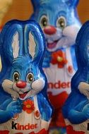 three chocolate hare to happy easter close up