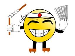 funny japanese smiley drawing