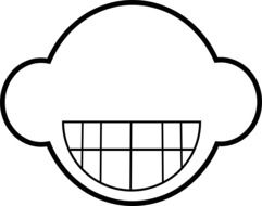 graphic image of a silhouette of a person with a smirk