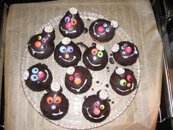 homemade Pastries in form of clown faces