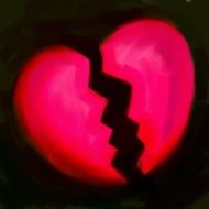 drawing of a broken heart