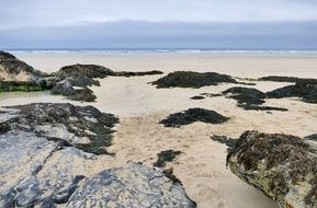 sandy coast in cornwall