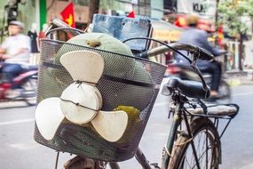 Bicycle with Funny Propeller on front Basket, vietnam,hanoi