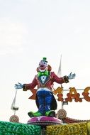 figure of a bright clown in a fun park