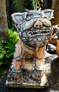 fairy tale angry animal, garden sculpture