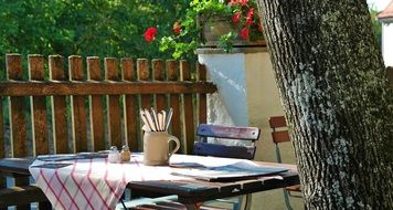 dining table in the beer garden