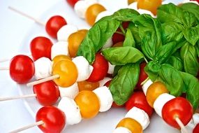 Italian salad made of tomatoes,mozzarela and basil