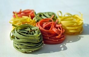 colored Tagliatelle Noodles