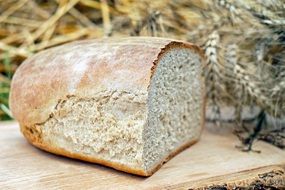 fresh bread on a wooden board